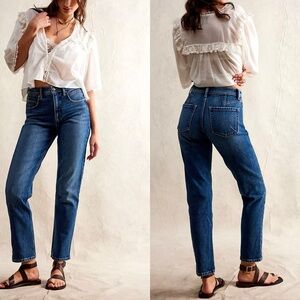 🌻🆕FREE PEOPLE Leila High Rise Slim Leg Jeans-Cupid Blue-Size 26